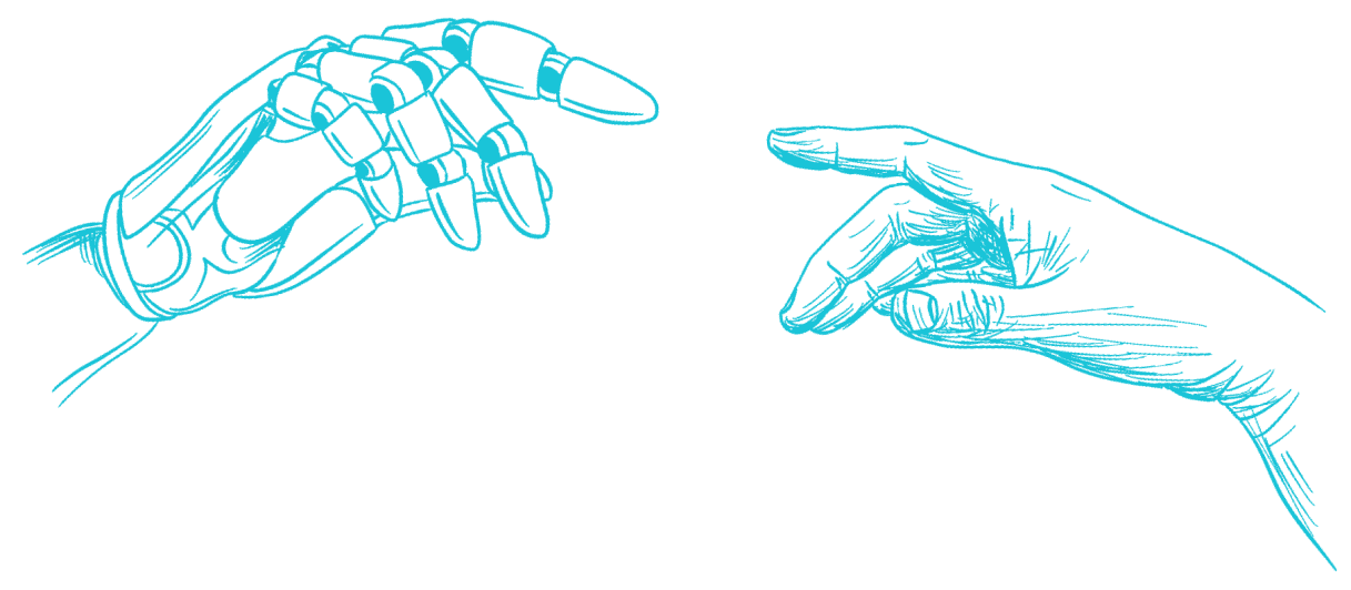 Robotická a ľudská ruka